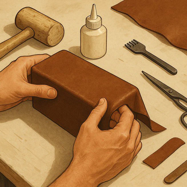 How to Shape Leather Around a Rectangle Box